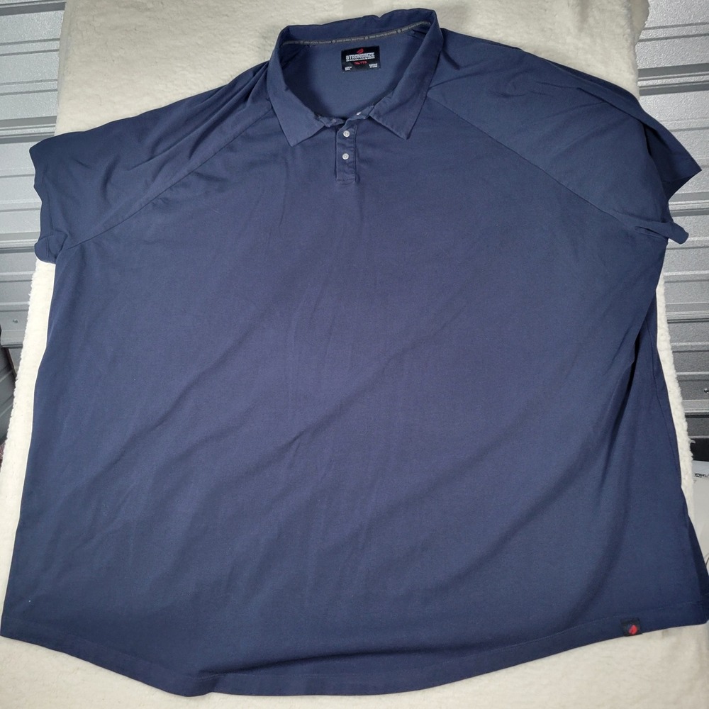 Strongsize‎ Polo Shirt Mens 7XL Navy Blue Raglan Short Sleeve Stretch Cotton